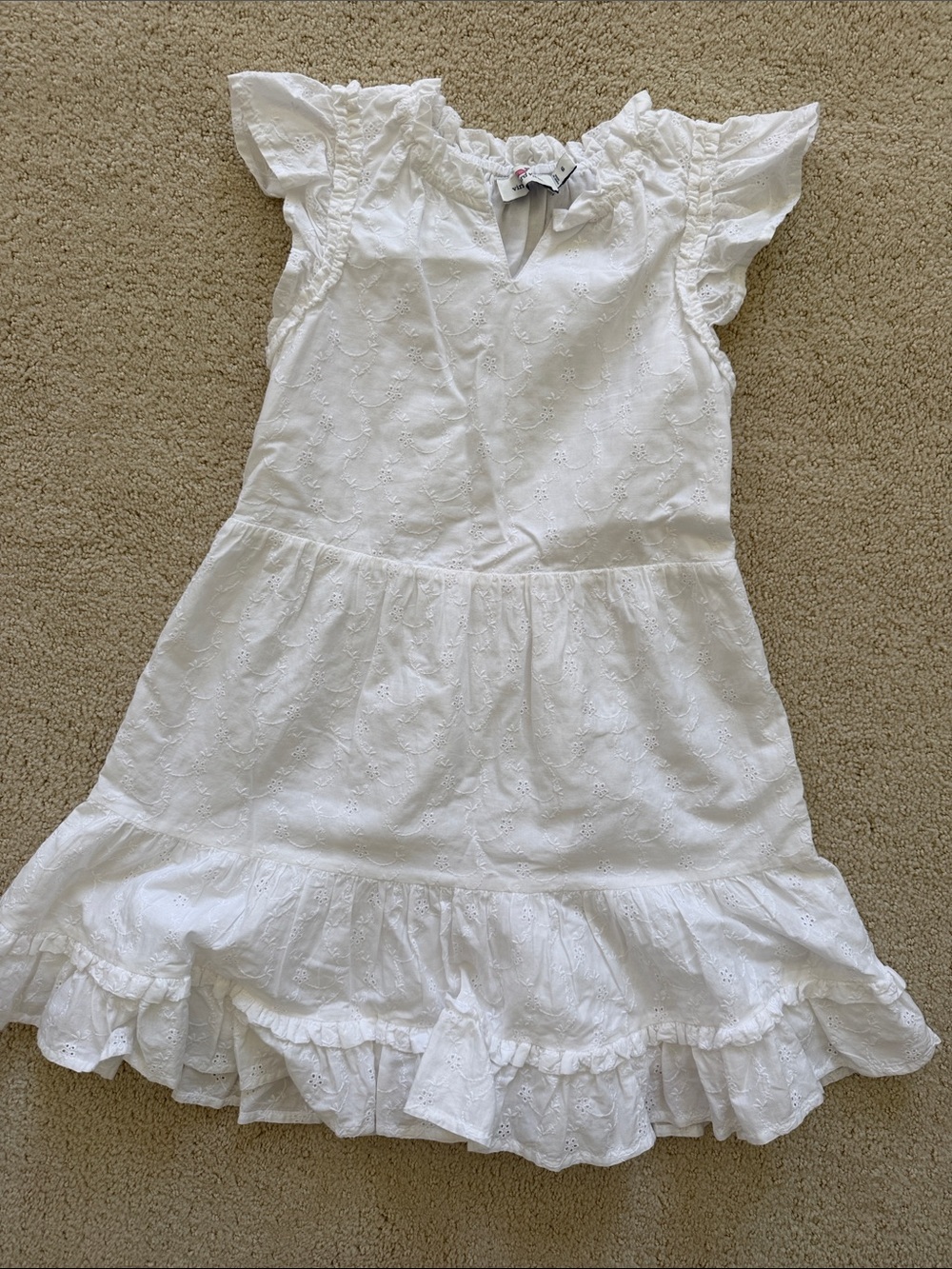 Vineyard Vines White Eyelet Ruffle Dress